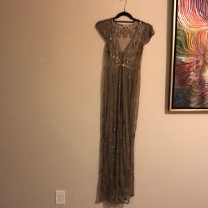 Greige gown with gorgeous beading